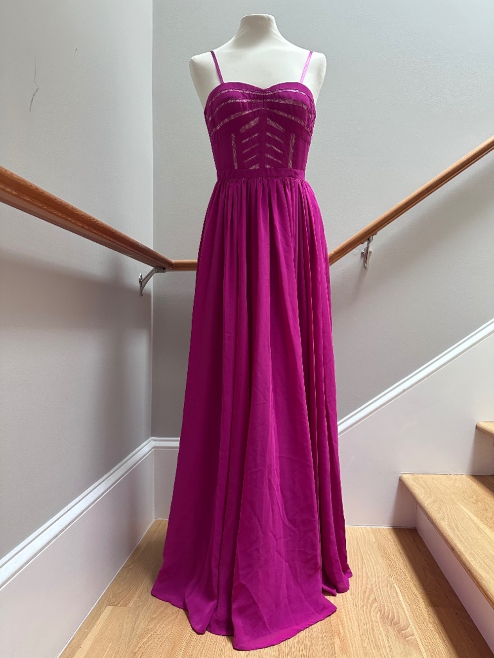 Aidan Mattox pink floor length gown NWOT size 0